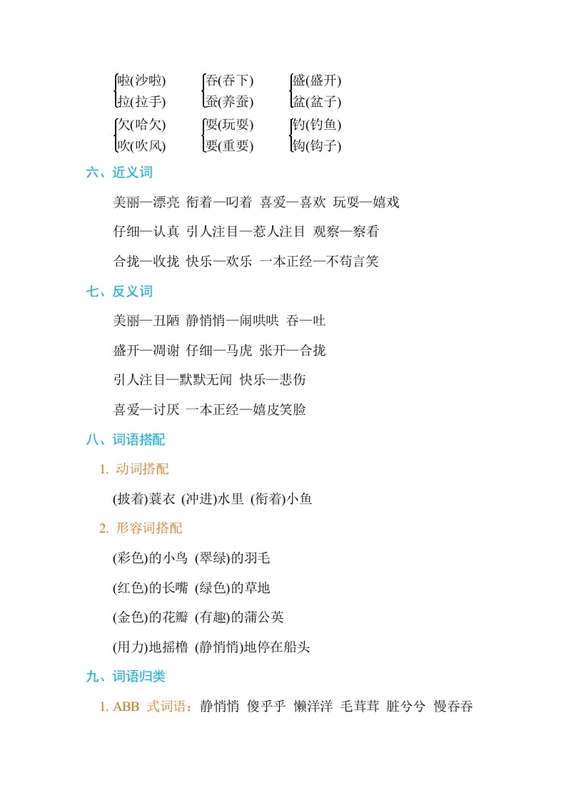 图片[2]-三年级语文上册第五单元单元知识小结（部编版）(1)-我要学科网