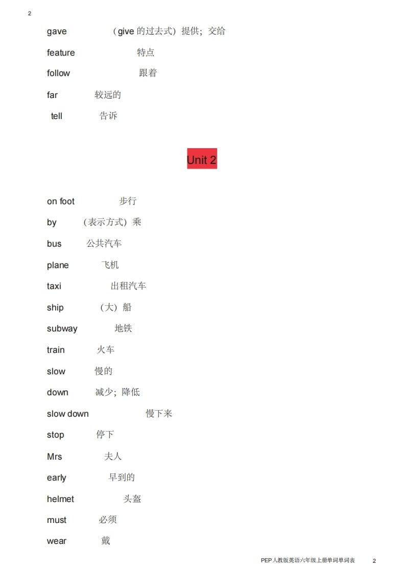 图片[2]-六年级英语上册单词表（人教版PEP）-我要学科网