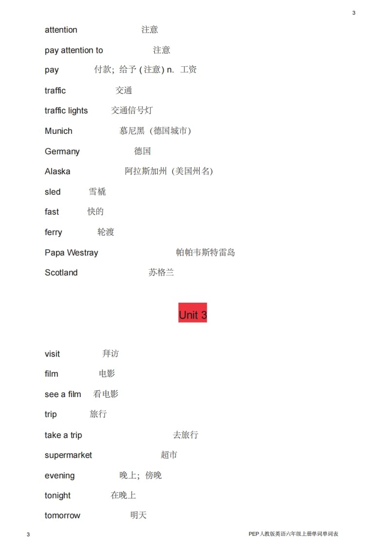图片[3]-六年级英语上册单词表（人教版PEP）-我要学科网