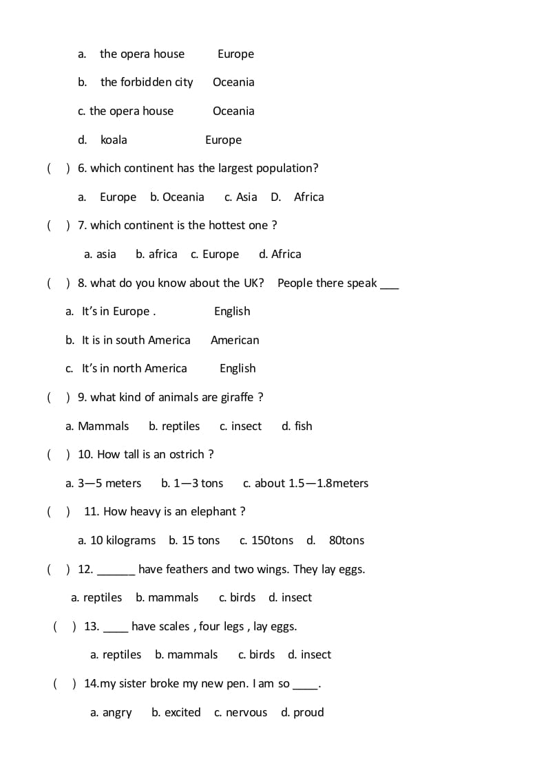 图片[2]-六年级英语上册期末试卷4（人教版一起点）-我要学科网