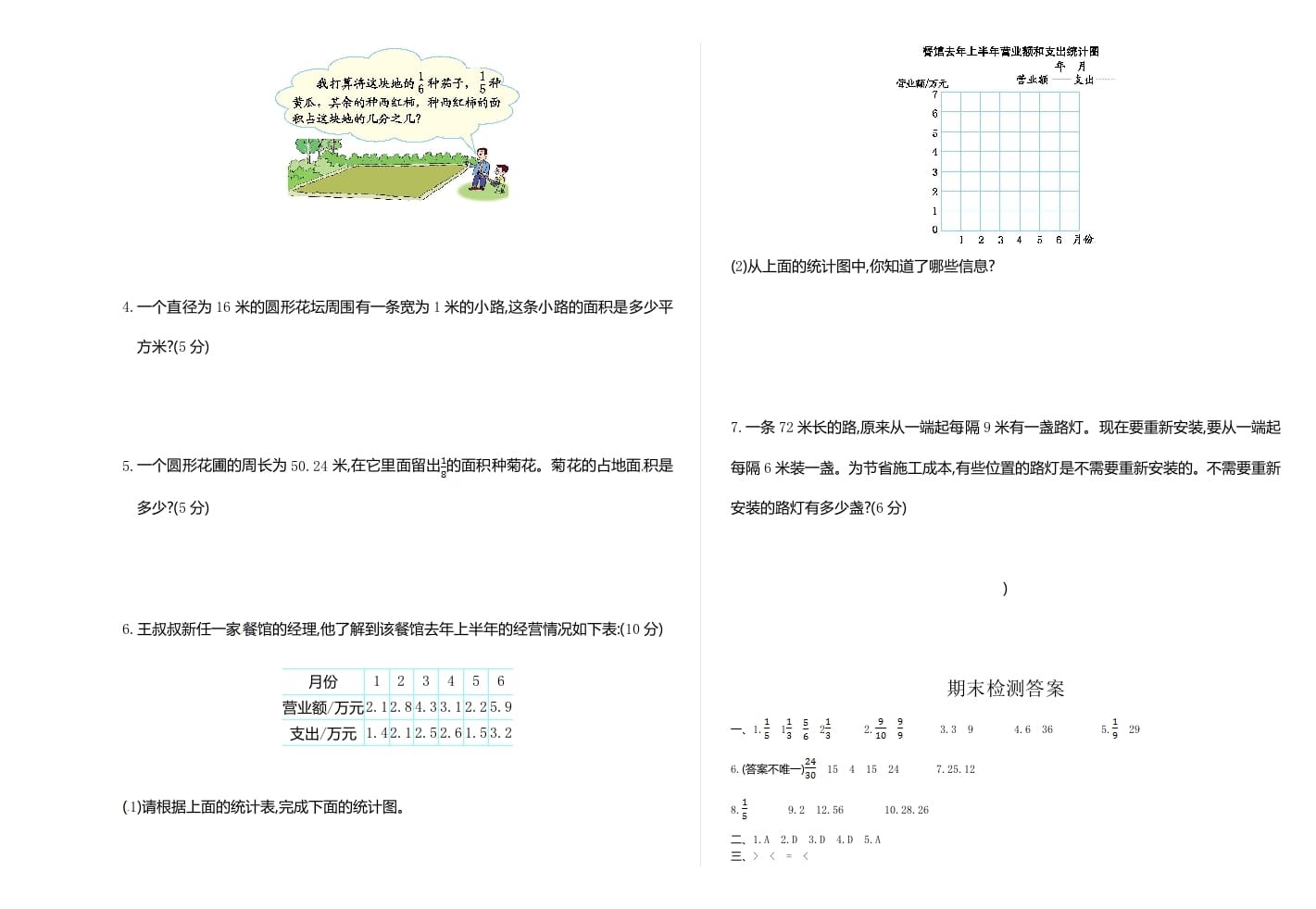 图片[3]-五年级数学下册苏教版下学期期末测试卷1-我要学科网