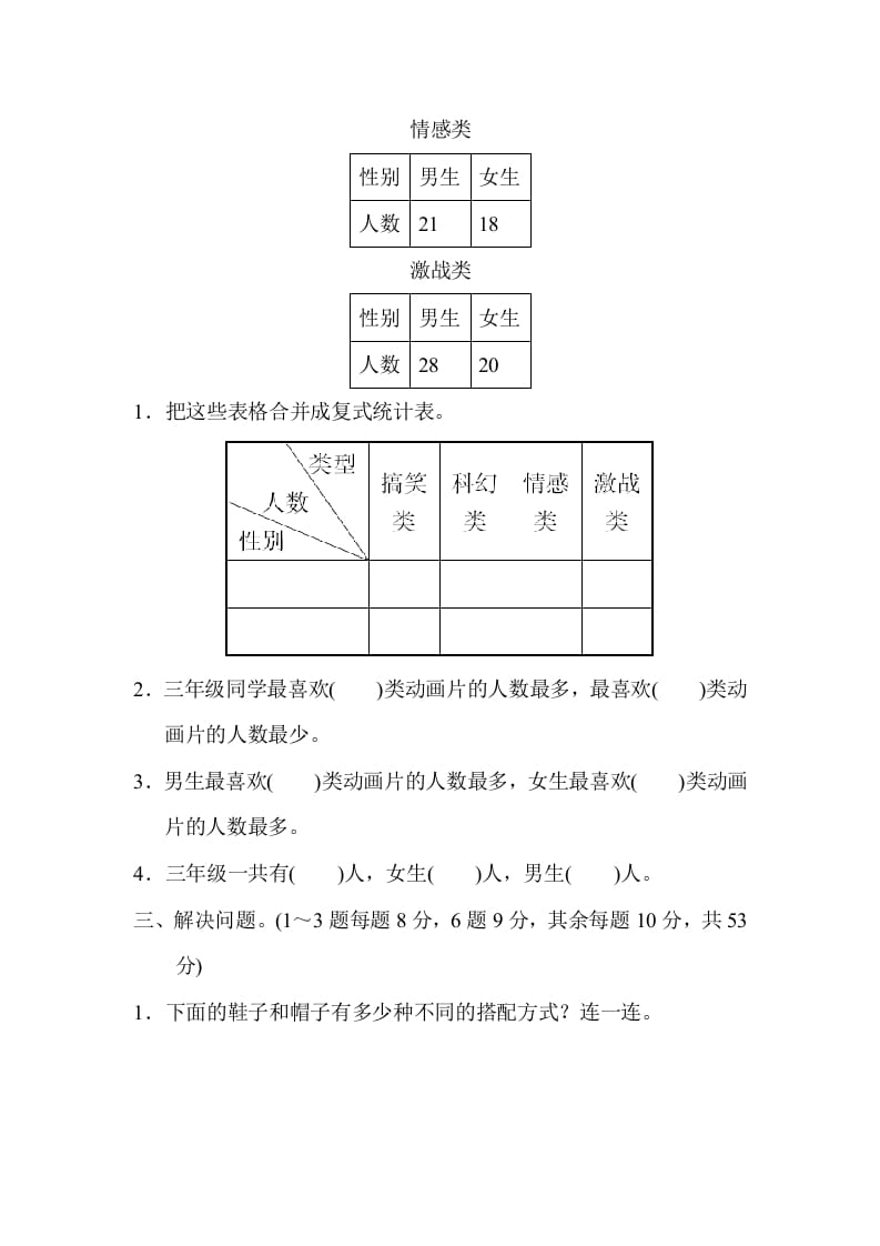 图片[2]-三年级数学下册期末归类卷(3)-我要学科网