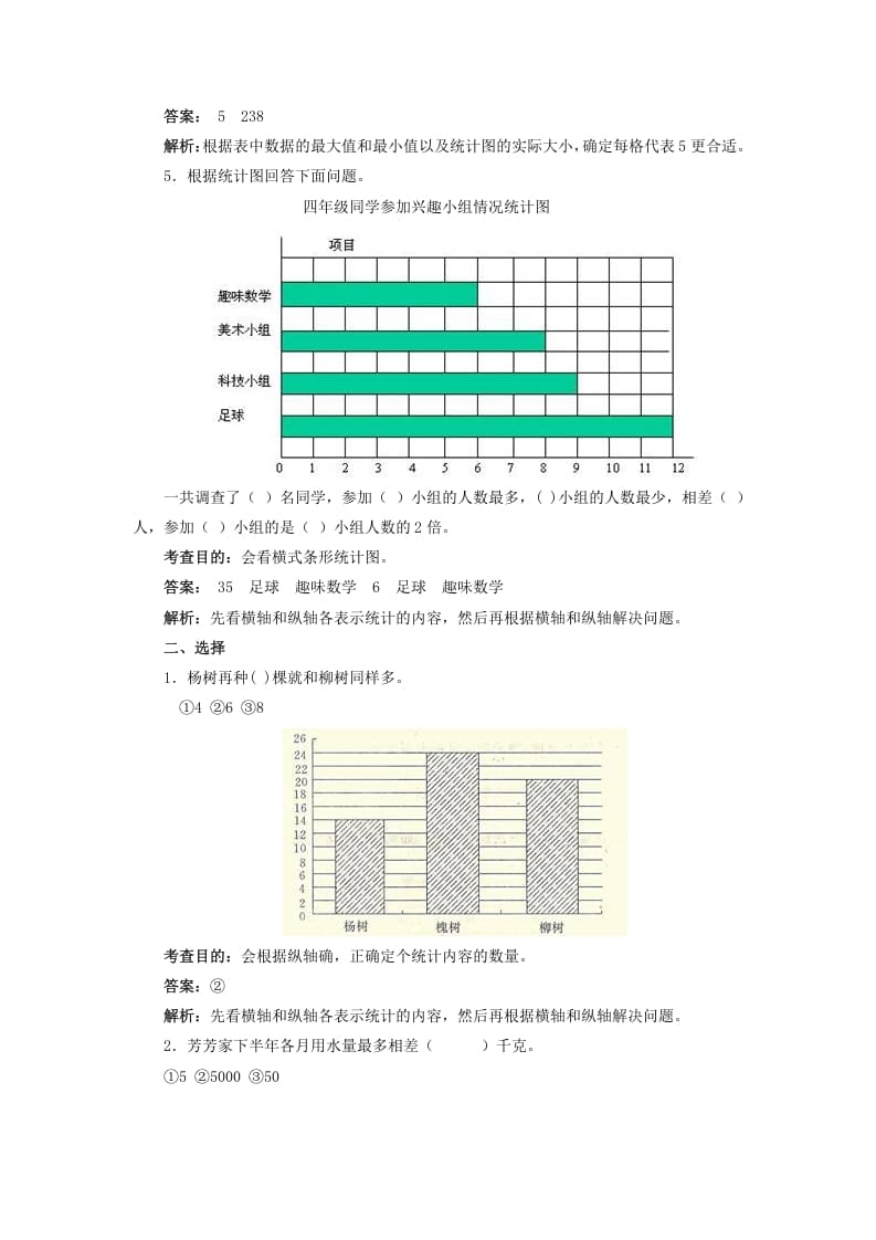 图片[3]-四年级数学上册同步测试及解析-条形统计图（人教版）-我要学科网