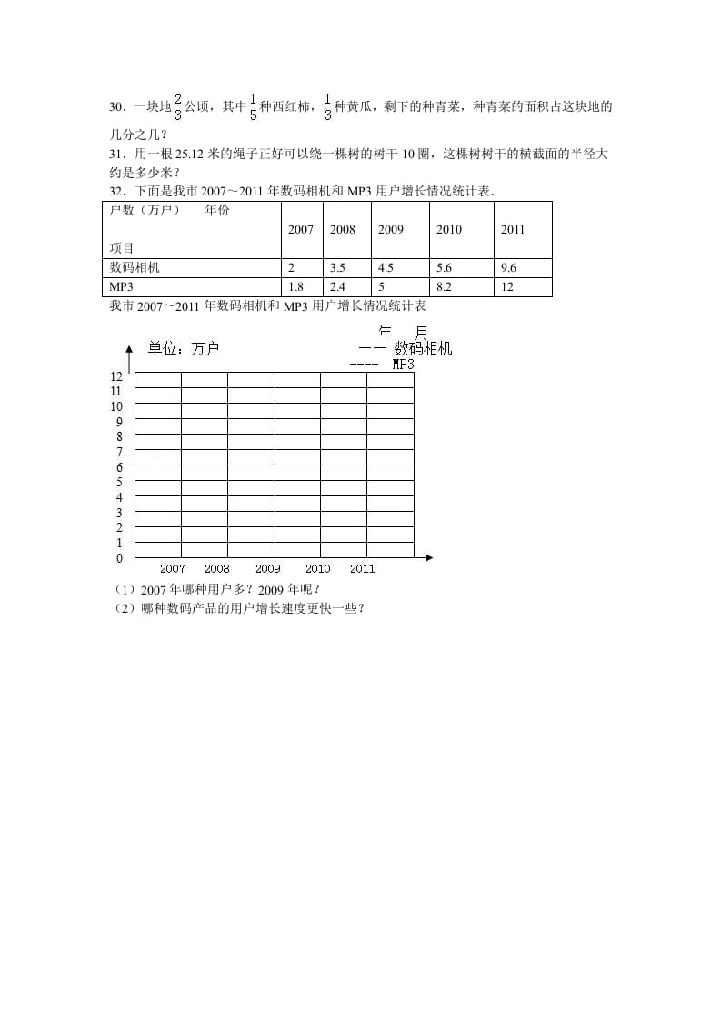 图片[3]-五年级数学下册苏教版下学期期末测试卷16-我要学科网