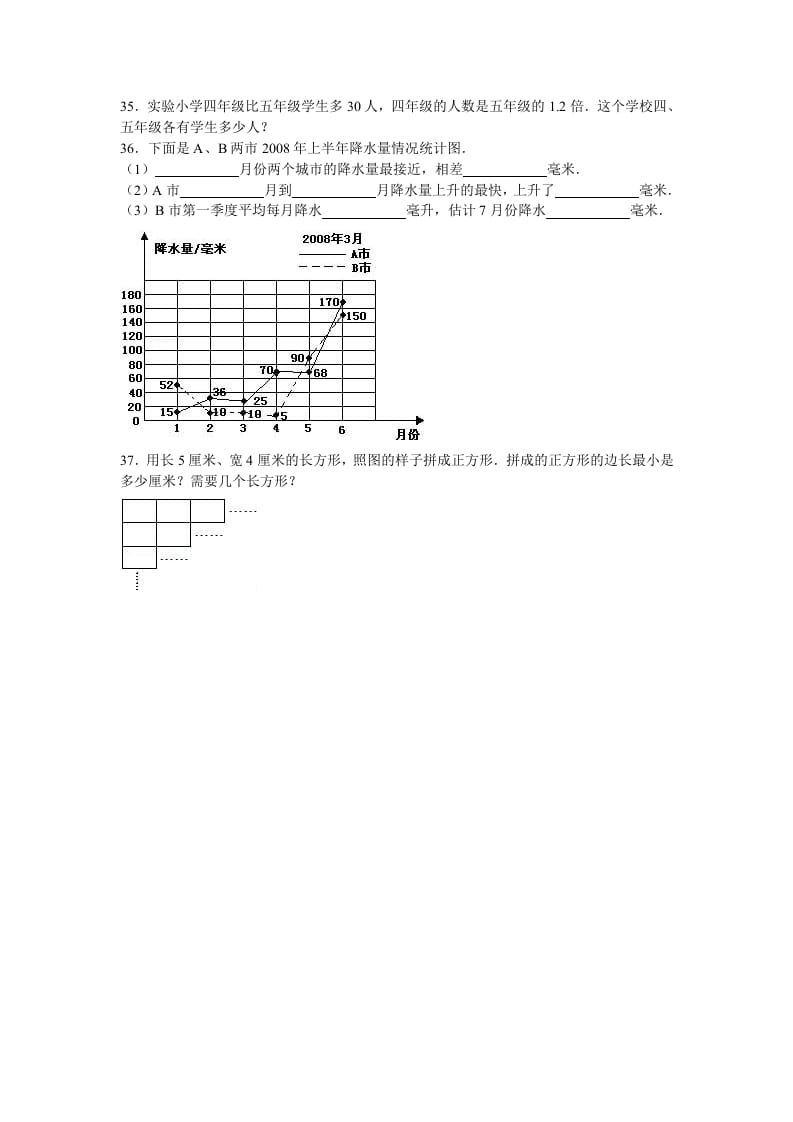图片[3]-五年级数学下册苏教版下学期期中测试卷11-我要学科网