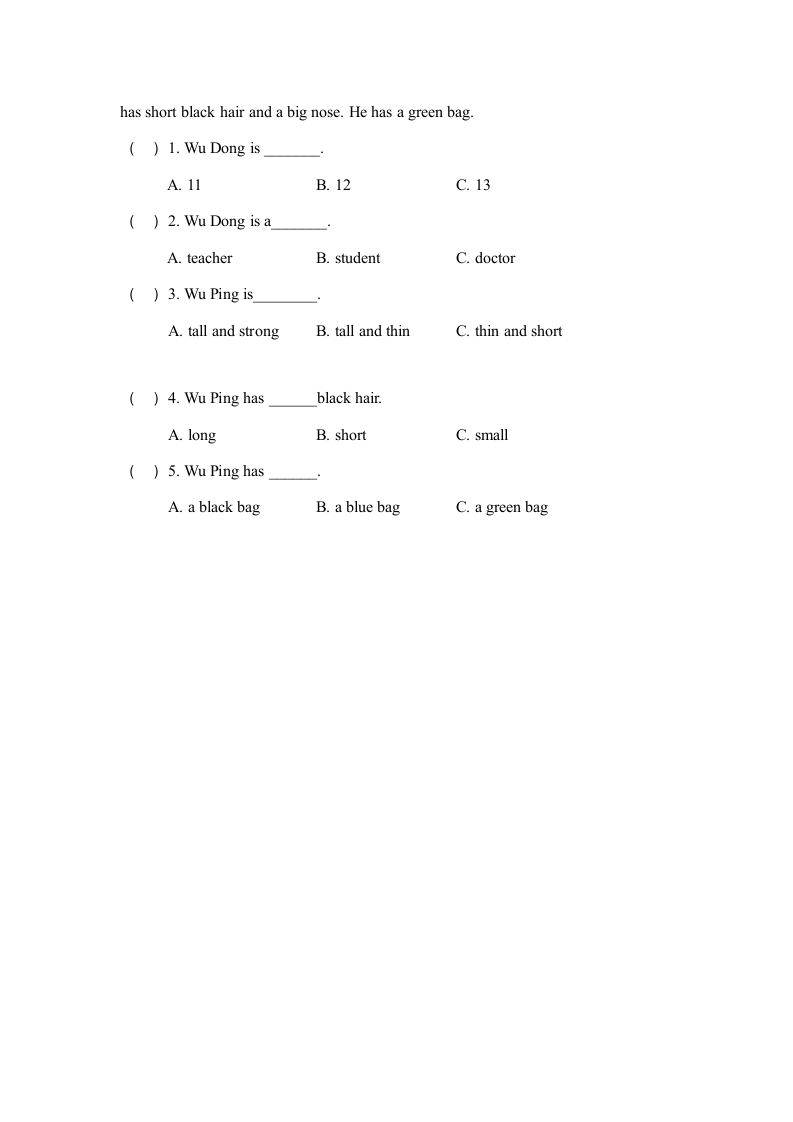 图片[3]-四年级英语上册Unit3__单元检测卷（人教PEP）-我要学科网