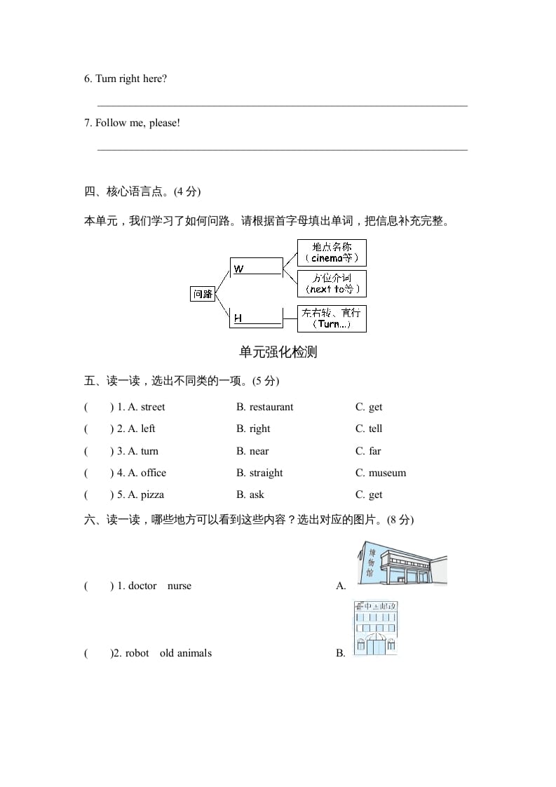 图片[2]-六年级英语上册Unit1单元知识梳理卷（人教版PEP）-我要学科网