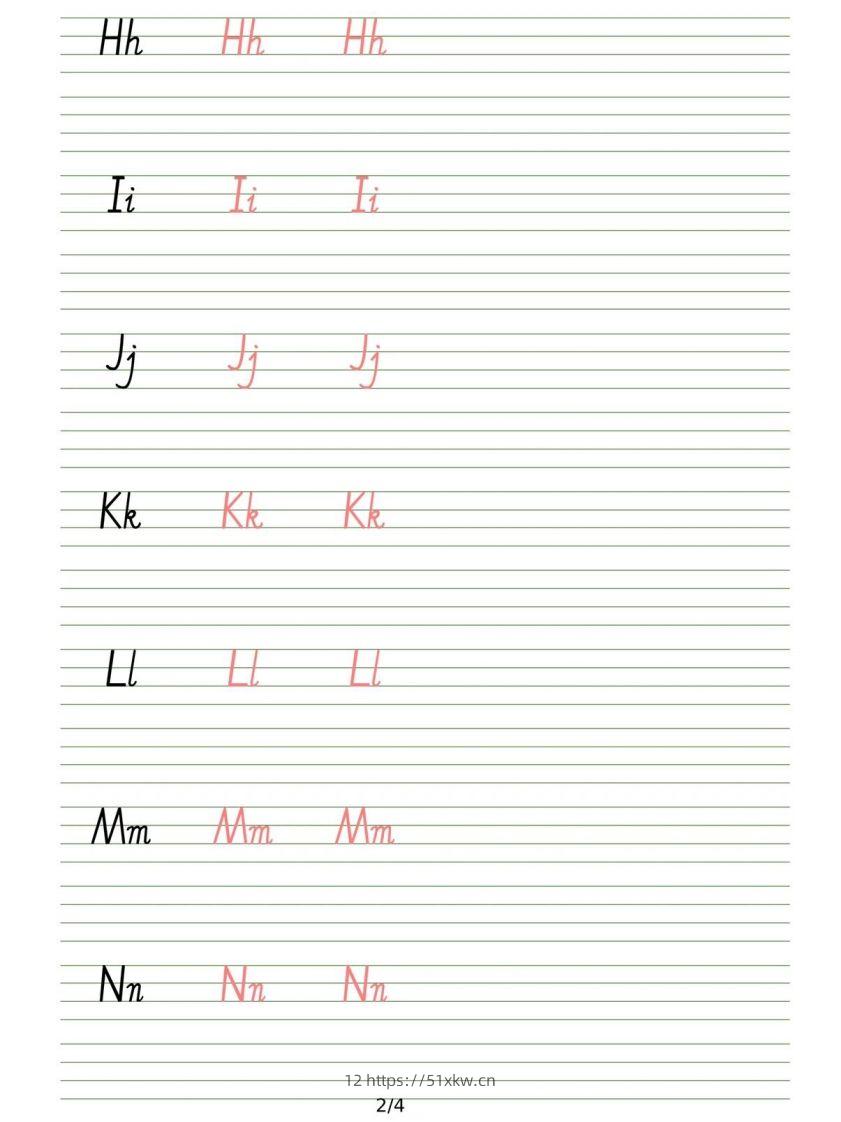 图片[2]-【英语】英文字帖-英文26个字母描红练习-我要学科网