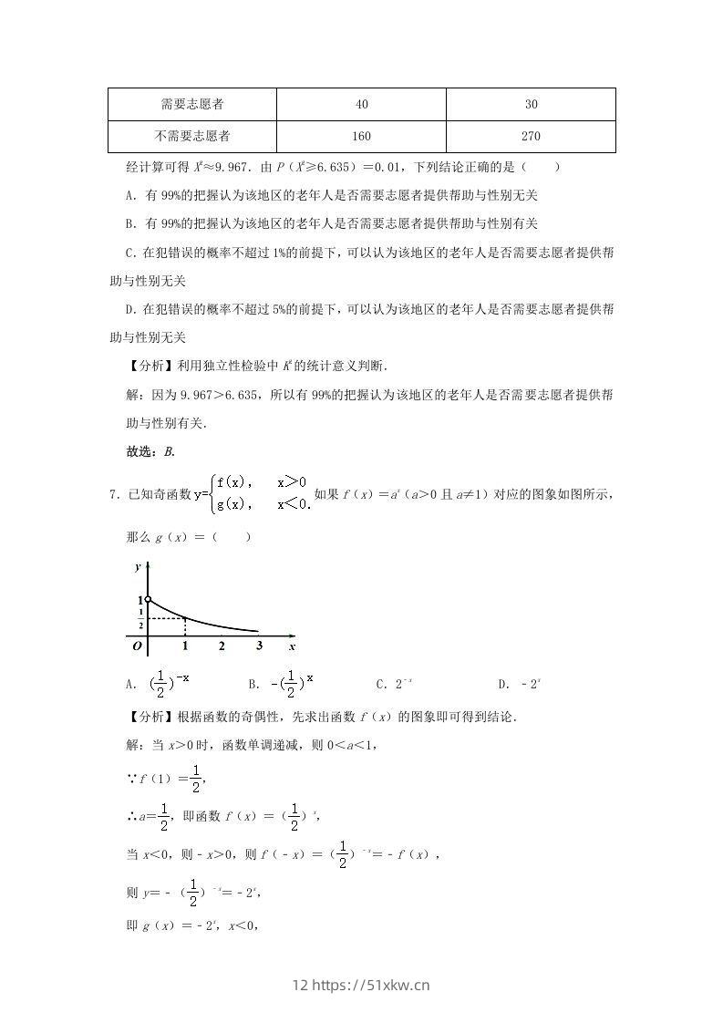 图片[3]-2020-2021年北京市昌平区高二数学下学期期末试题及答案(Word版)-我要学科网
