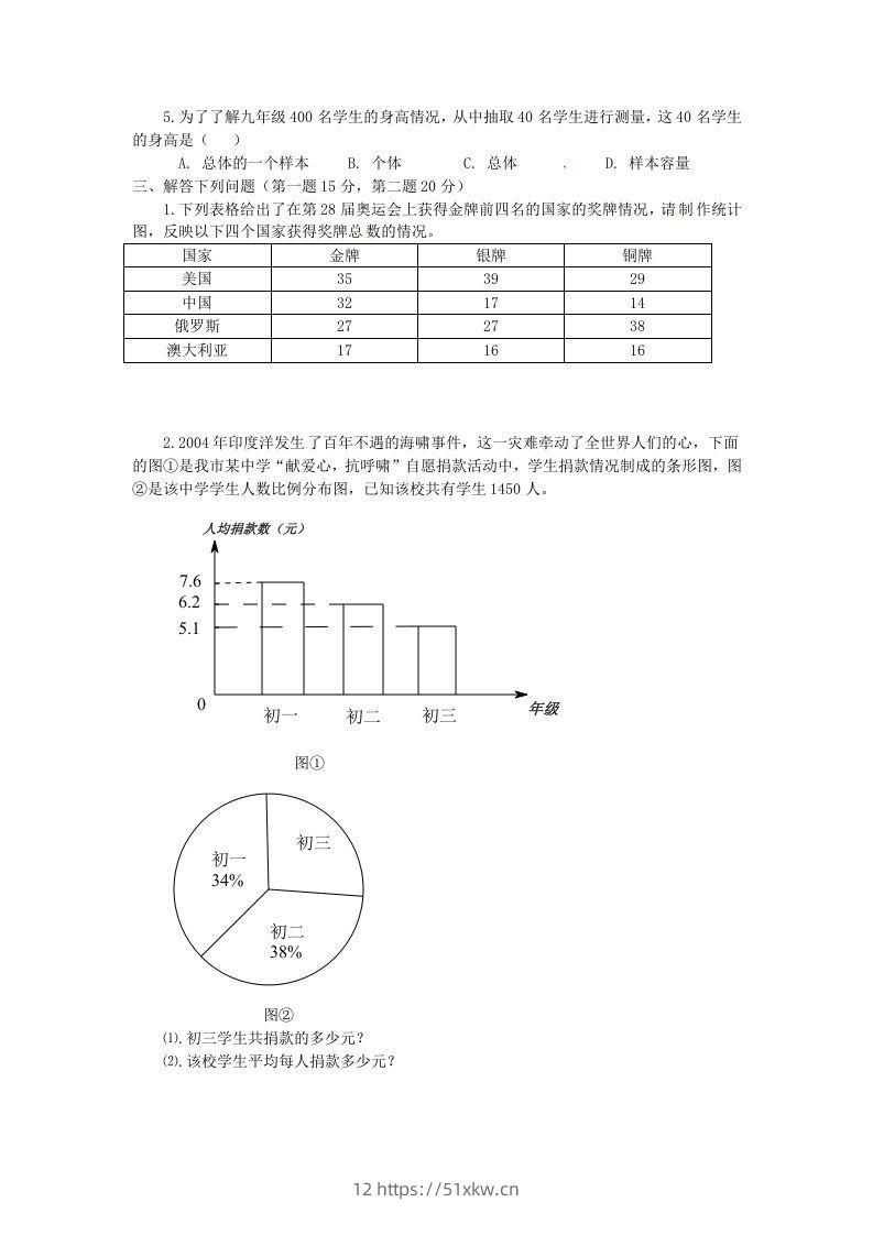 图片[2]-河南周口扶沟县七年级下册数学第十章第一节试卷及答案人教版(Word版)-我要学科网