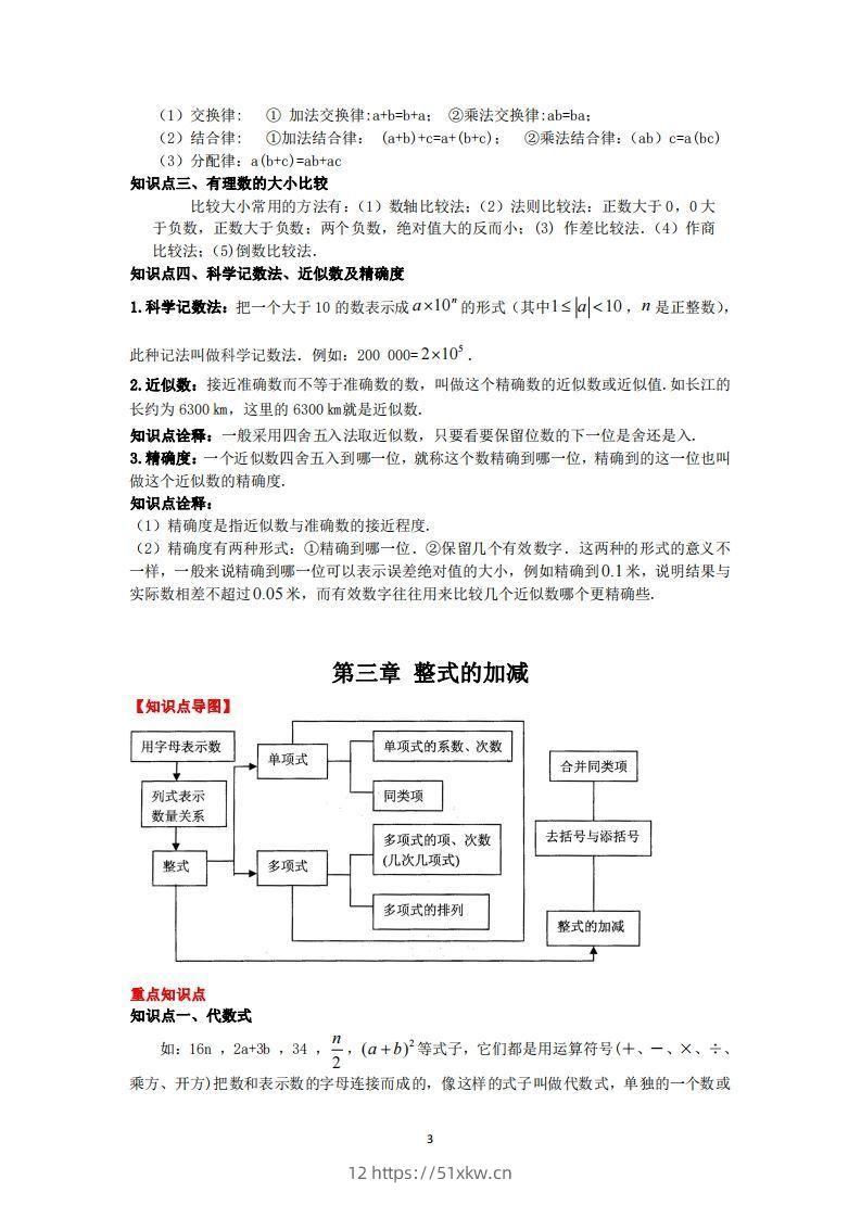 图片[3]-华师大版数学七年级上册知识点总结-我要学科网