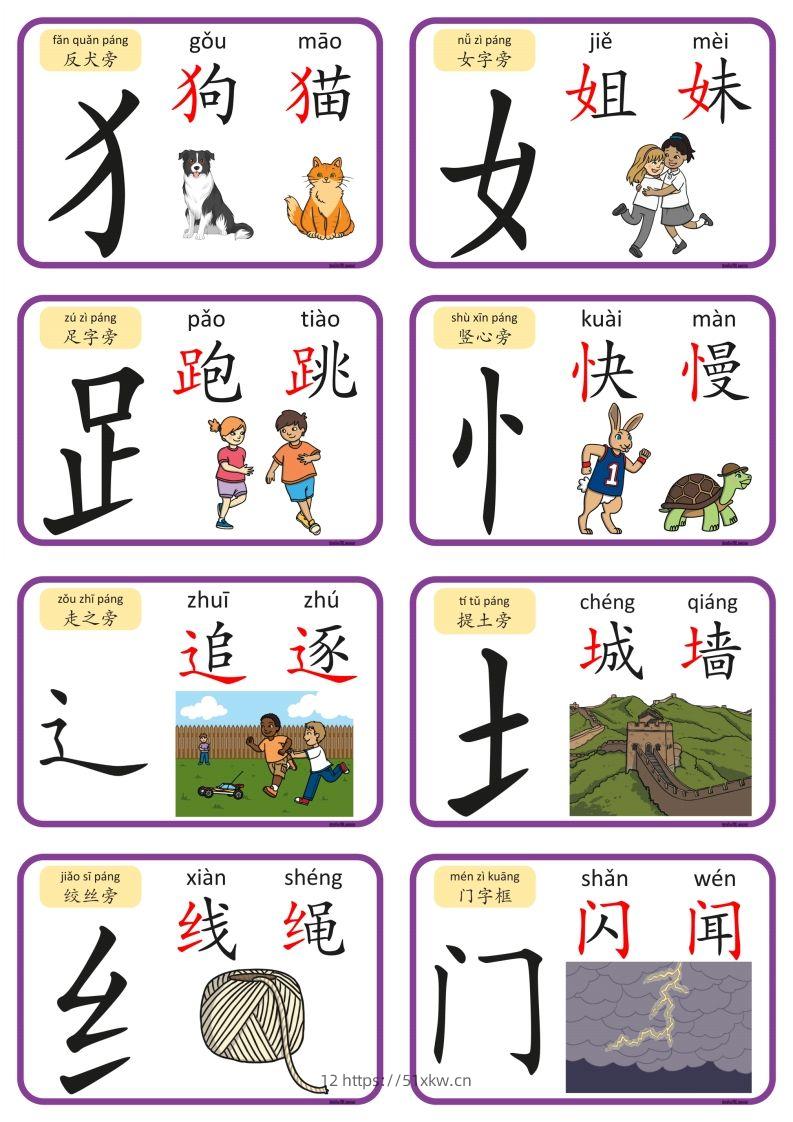 图片[2]-2_认识部首和偏旁闪卡-我要学科网