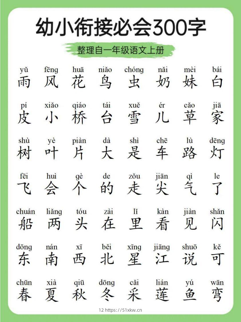 图片[2]-幼小衔接必会300字-我要学科网