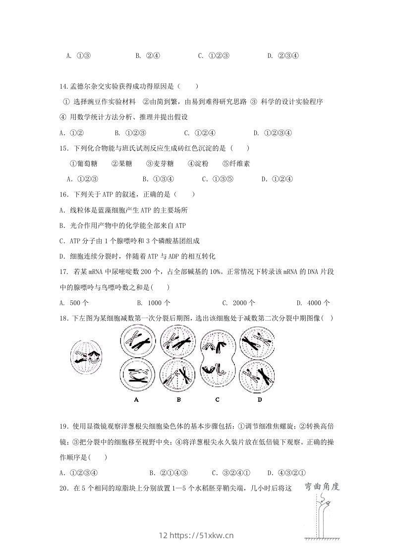 图片[3]-2010年上海高三部分重点中学二次联考生物真题及答案(Word版)-我要学科网